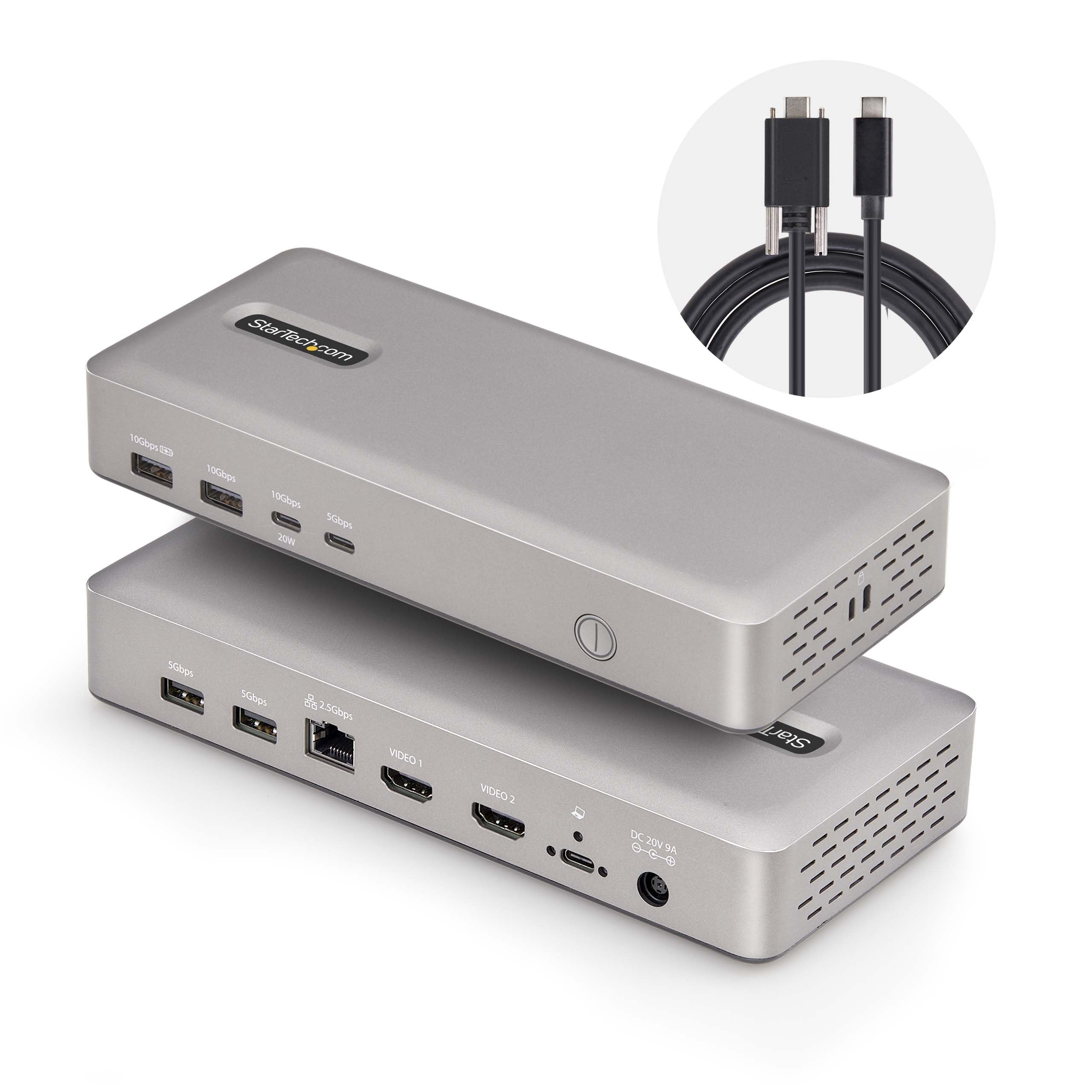 StarTech.com USB-C Docking Station (10-in-1, USB4), Up to 100W Charging for Laptop, 40Gbps Data Transfer, 2.5Gb Ethernet, Single 8K, Dual 4K Display, 6x USB (Not MacOS Compatible