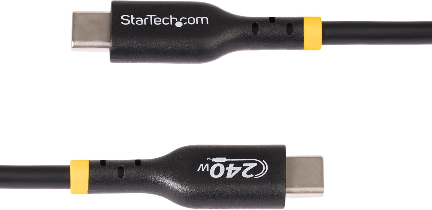 StarTech.com Cavo di Ricarica USB-C da 4m, cavo USB tipo C certificato USB-IF, 240W PD EPR, cavo traferimento dati USB 2.0