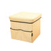 15 inch Plaid Linnen Opslag Kruk Vouwen Speelgoed Doos Met Speelgoed Opslag Pocket Draagbare Dressing Seat Kruk met Cover