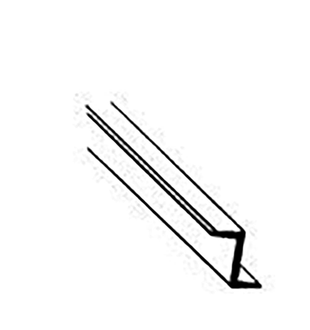 Plastruct - Zee Bar Fineline Styrene 6.4x3.7x1.0mm 600mm 5x Zfs-8