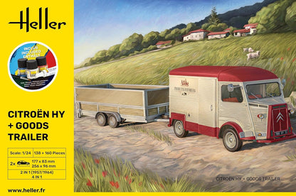 Heller 52331 Starter Kit Citroen HY + Goods Trailer 1/24