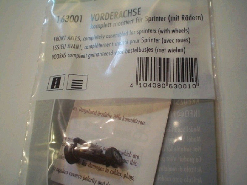 Faller 163001 Front Axle, Fully Assembled for Sprinter (with Wheels) Model Kit, Various