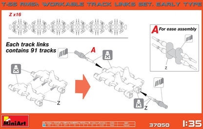 MiniArt - 1/35 T-55 Rmsh Workable Track Links Early