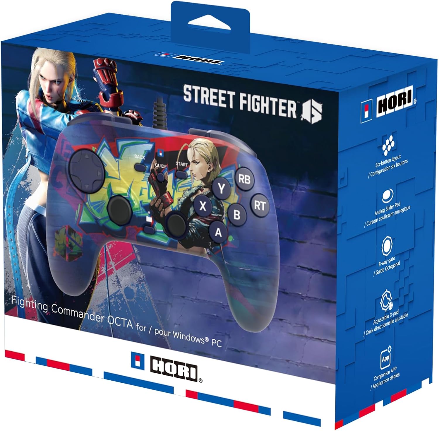 HORI Fighting Commander OCTA (Street Fighter 6 Cammy Edition) for Windows PC - Tournament Grade Wired Fightpad Officially Licensed by Capcom