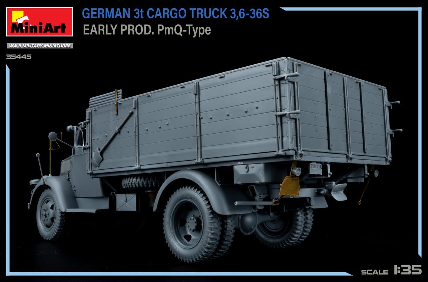 MiniArt 35445 1:35 Dt. 3t. Camion cargo primo Prod. - Replica fedele all'originale, modellismo, kit di costruzione in plastica, artigianato, hobby, incollaggio, modellismo, assemblaggio, non