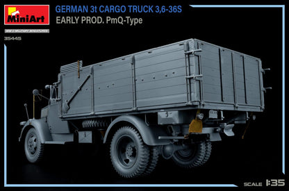 MiniArt 35445 1:35 Dt. 3t. Camion cargo primo Prod. - Replica fedele all'originale, modellismo, kit di costruzione in plastica, artigianato, hobby, incollaggio, modellismo, assemblaggio, non