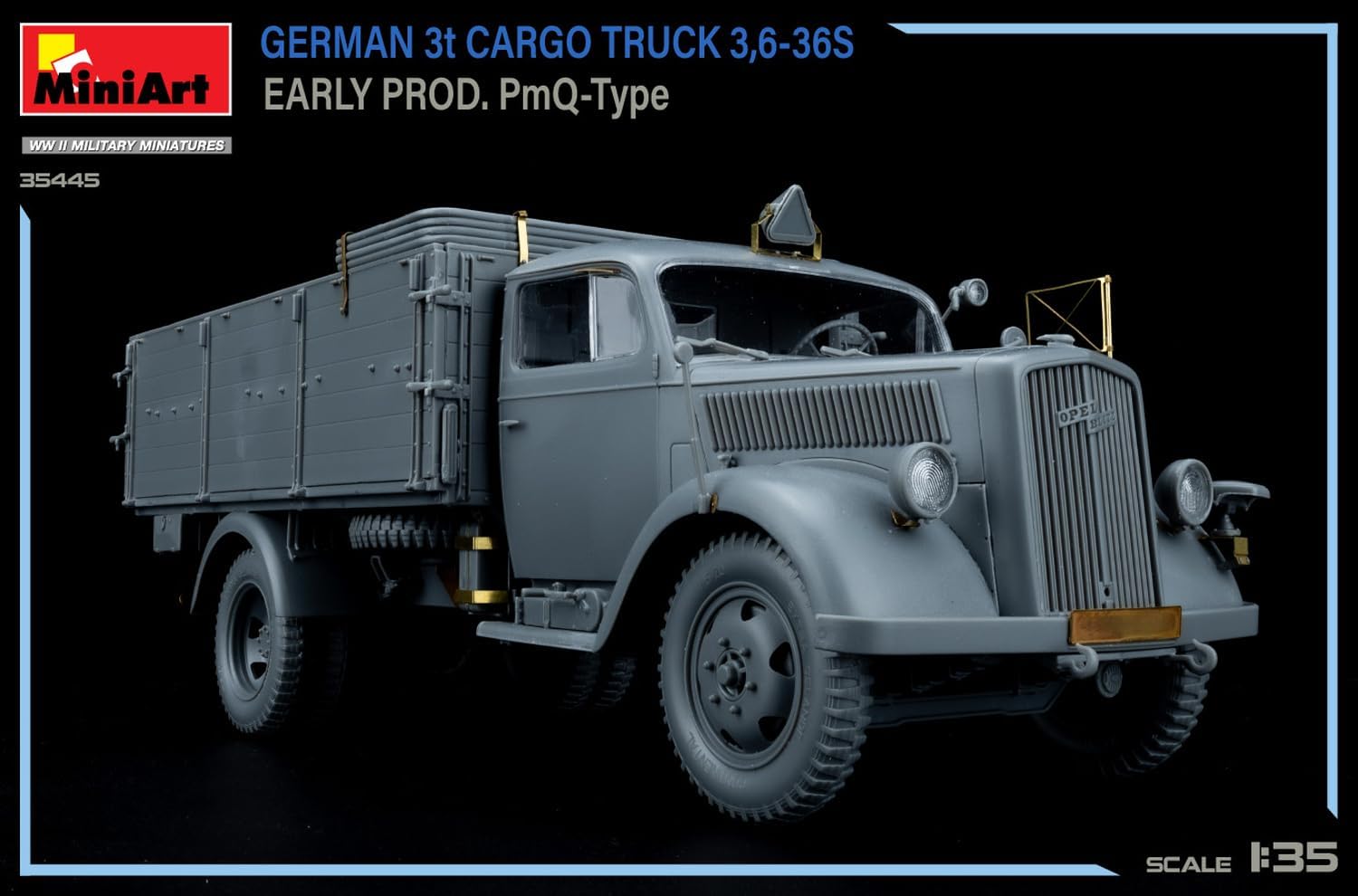 MiniArt 35445 1:35 Dt. 3t. Camion cargo primo Prod. - Replica fedele all'originale, modellismo, kit di costruzione in plastica, artigianato, hobby, incollaggio, modellismo, assemblaggio, non