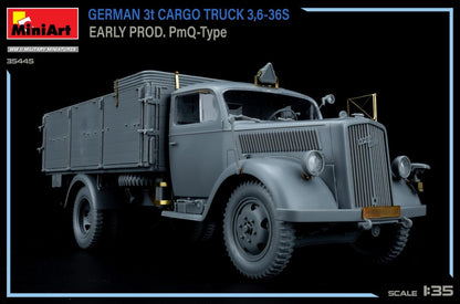 MiniArt 35445 1:35 Dt. 3t. Camion cargo primo Prod. - Replica fedele all'originale, modellismo, kit di costruzione in plastica, artigianato, hobby, incollaggio, modellismo, assemblaggio, non