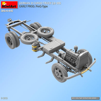 MiniArt 35445 1:35 Dt. 3t. Camion cargo primo Prod. - Replica fedele all'originale, modellismo, kit di costruzione in plastica, artigianato, hobby, incollaggio, modellismo, assemblaggio, non