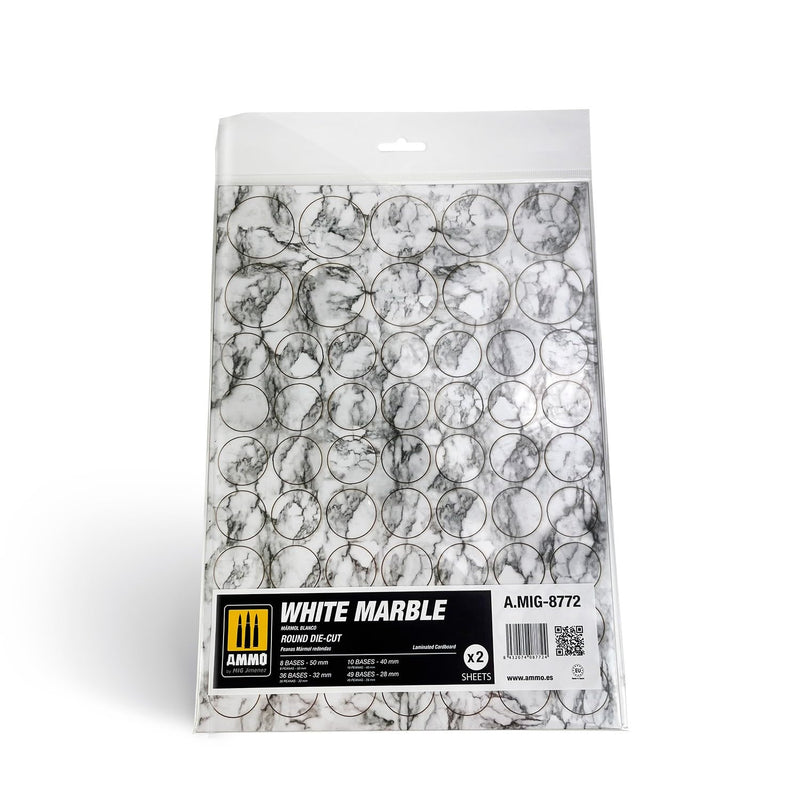 `Ammo Mig Jimenez - Marble White, Round Die-Cut Wargames 2 Pcs.`