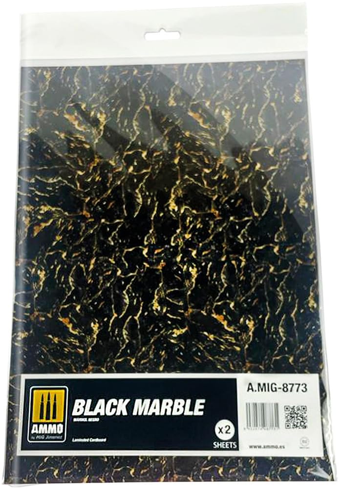 Ammo Mig Jimenez - Marble Black, Smooth Sheet Of Marble 2 Pcs.
