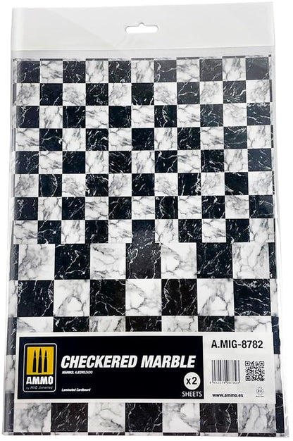 Ammo Mig Jimenez - Marble Checkered, Smooth Sheet of Marble 2 PCS. (6/23) *