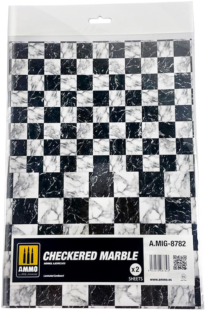Ammo Mig Jimenez - Marble Checkered, Smooth Sheet of Marble 2 PCS. (6/23) *