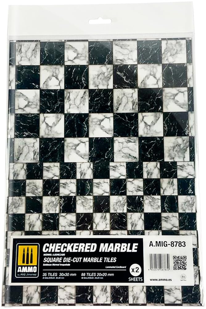 Checkered Marble - Square Die-Cut Tiles (Geschnittene quadratische Fliesen)