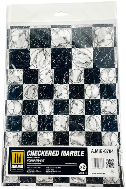 Checkered Marble - Round Die-Cut for Bases for Wargames (Checkered Marble - Round Die-Cut for Bases for Wargames (Checkered Marb