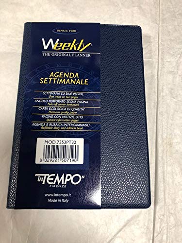 AGENDA 2019 SETTIMANALE WEEKLY FORMATO FORMATO 10X15 BLU
