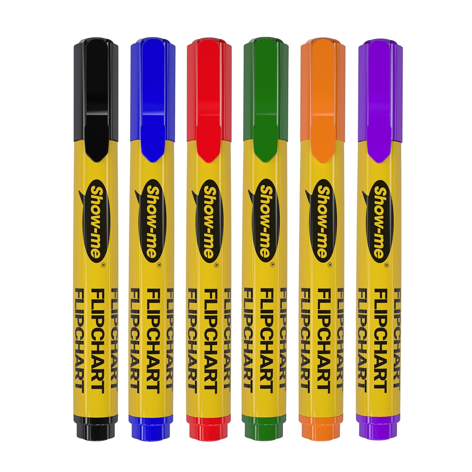 Show-me Flipchart Markers - Pack of 6 Bullet-Tip