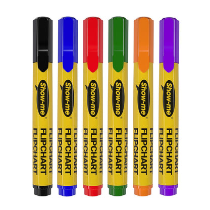 Show-me Flipchart Markers - Pack of 6 Bullet-Tip