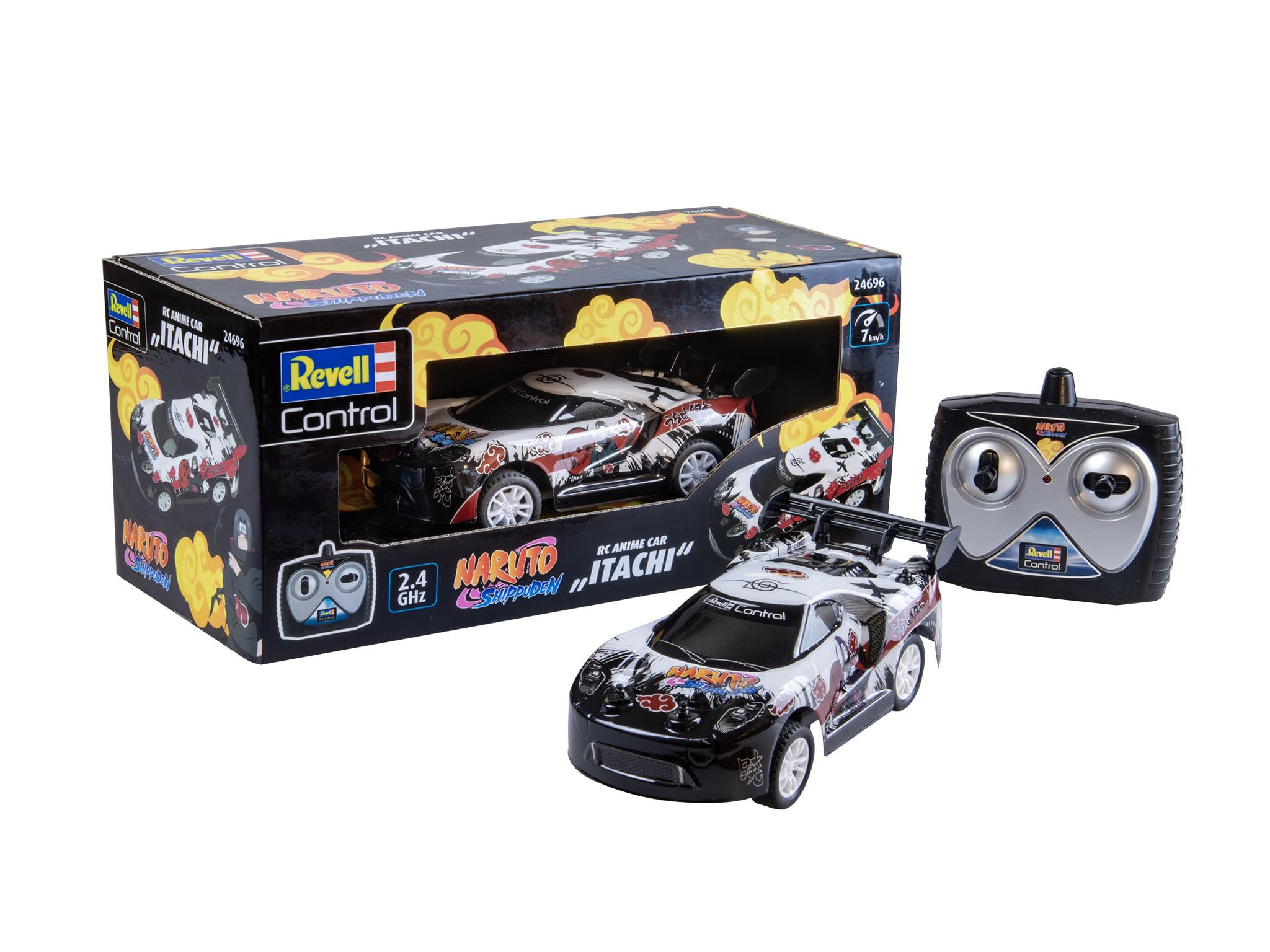 Revell RC I Naruto Itachi Car I Actiongeladene Ninja-Saga auf der Straße I Perfekt für angehende Rennfahrer ab 6 Jahren I Vielseitig auf verschiedenen Terrains einsetzbar I Auffälliges Itachi-Design