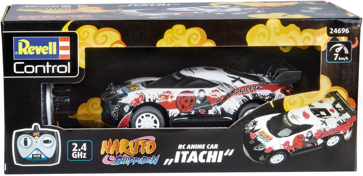 Revell RC I Naruto Itachi Car I Actiongeladene Ninja-Saga auf der Straße I Perfekt für angehende Rennfahrer ab 6 Jahren I Vielseitig auf verschiedenen Terrains einsetzbar I Auffälliges Itachi-Design