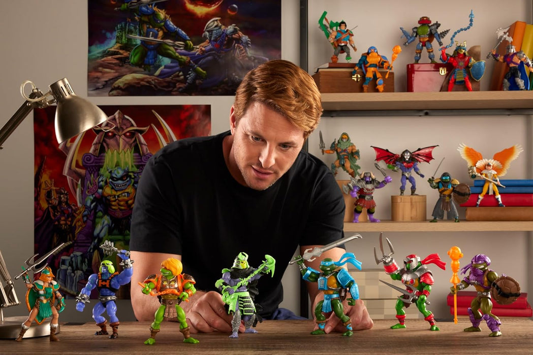 Masters of the Universe Origins Turtles of Grayskull Stealth Ninja Leonardo Posable Action Figure Toy, Teenage Mutant Ninja & MOTU Crossover, HTH17