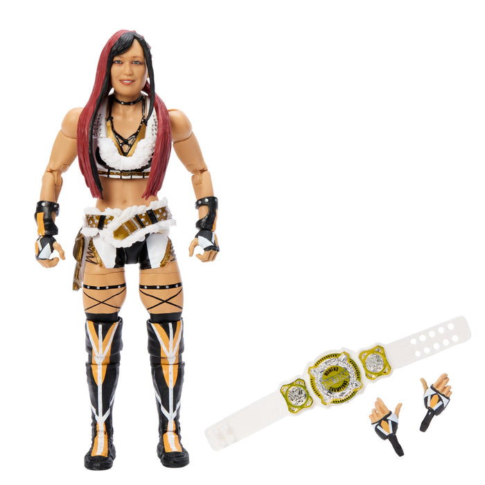 Mattel WWE Elite Action Figure & Accessories, 6-inch Collectible Iyo Sky with 25 Articulation Points, Life-Like Look & Swappable Hands, HTX23