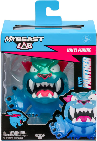 MrBeast Lab Figurines de Collection en Vinyle, 8,8 cm de Haut, emballées dans Une boîte de présentation Haut de Gamme. 4 à Collectionner, panthère Classique, Hyper panthère, panthère Lumineuse