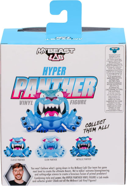 MrBeast Lab Figurines de Collection en Vinyle, 8,8 cm de Haut, emballées dans Une boîte de présentation Haut de Gamme. 4 à Collectionner, panthère Classique, Hyper panthère, panthère Lumineuse