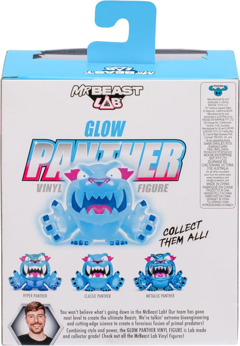 MrBeast Lab Collectible Vinyl Figures, 3.5"/8.8cm Tall, Packaged In A Premium Display Box. 4 To Collect, Classic Panther, Hyper Panther, Glow Panther, Metallic Panther