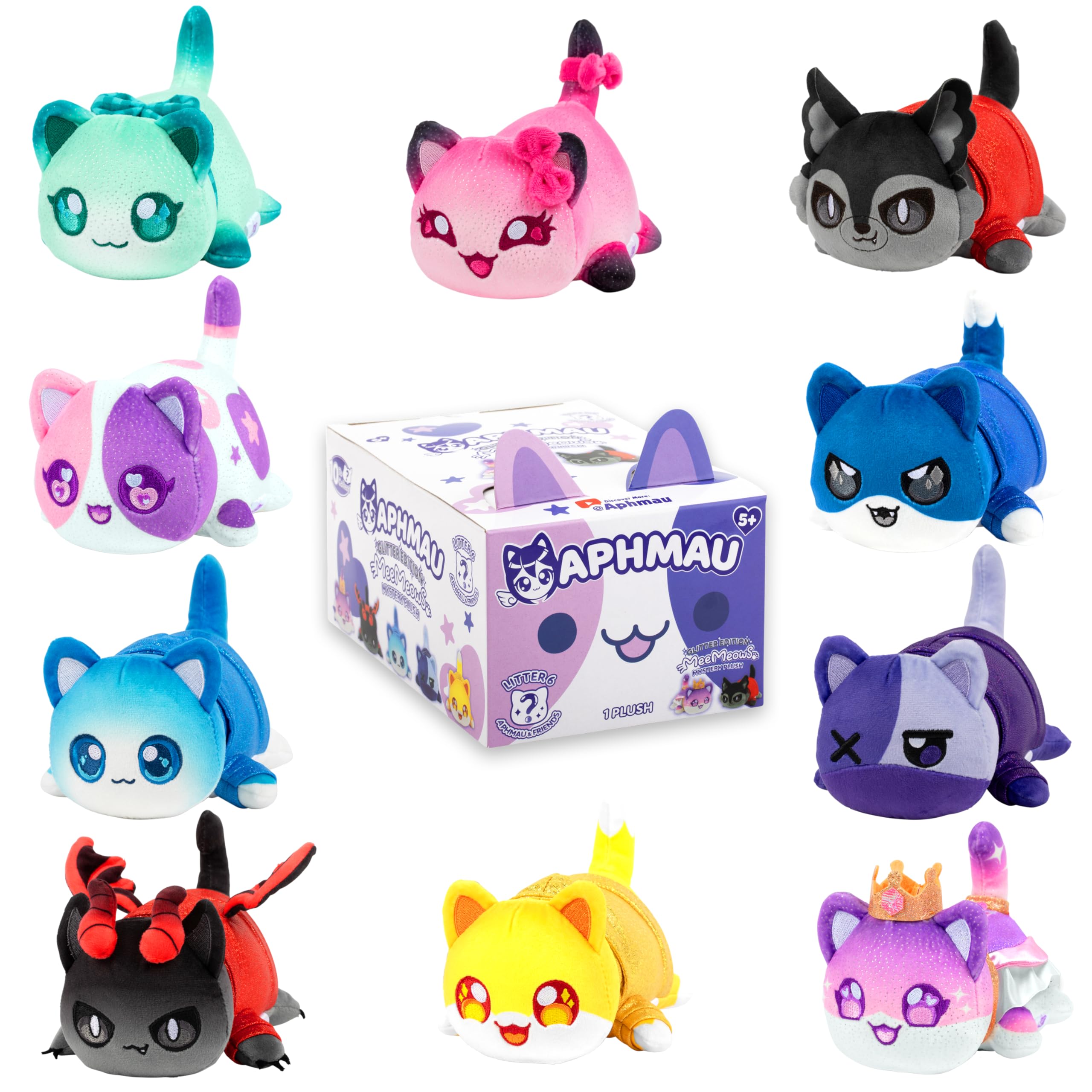 Aphmau 6” MeeMeow Mystery Plush – Series 6; YouTube Gaming Channel, Blind Box, 1 of 8 Possible, Friends MeeMeows, Official Merch, STYLES MAY VARY
