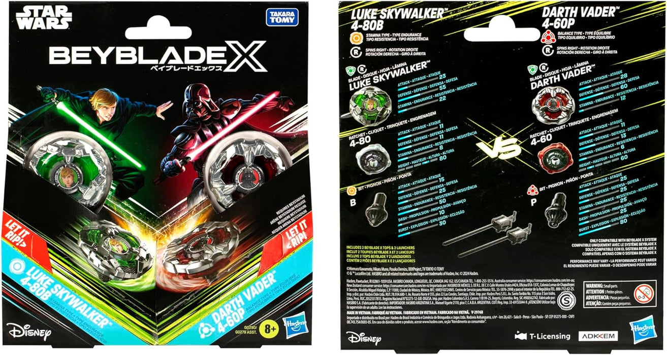 Beyblade X and Star Wars Collab Luke Skywalker 4-80B vs. Darth Vader 4-60B Multipack Set