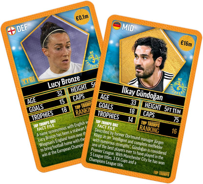 Top Trumps World Football Stars Top 200 Card Game Pack 6, Virgil Van Dijk, Thomas Muller, Saka and Odegaard educational gift for ages 6 plus
