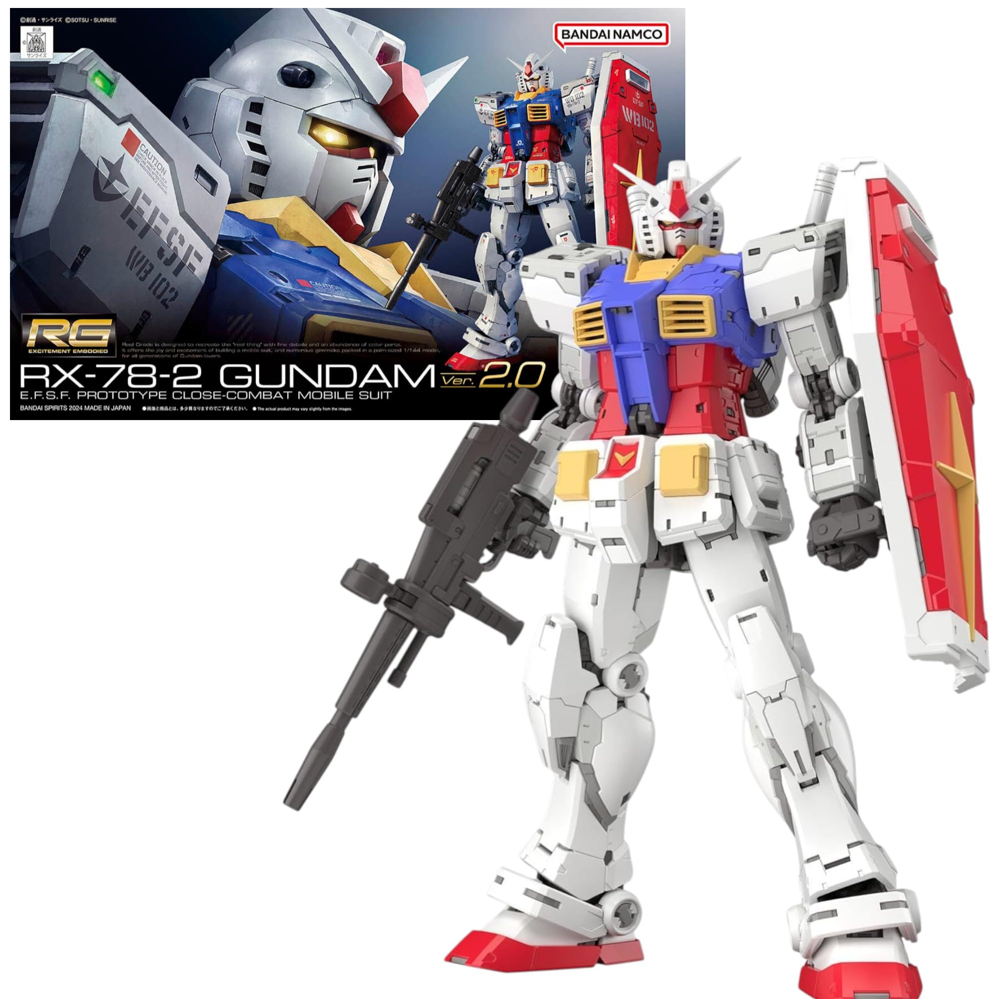BANDAI Spirits Gundam - RG 1/144 RX-78-2 Gundam Ver. 2.0 - Model Kit
