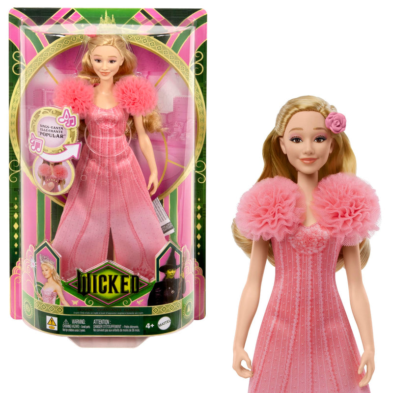 Mattel Wicked, Singing Glinda Fashion Doll & Accessories, Posable with Movie-Inspired Look & Removable Outfit, Sings “Popular”, HYM41