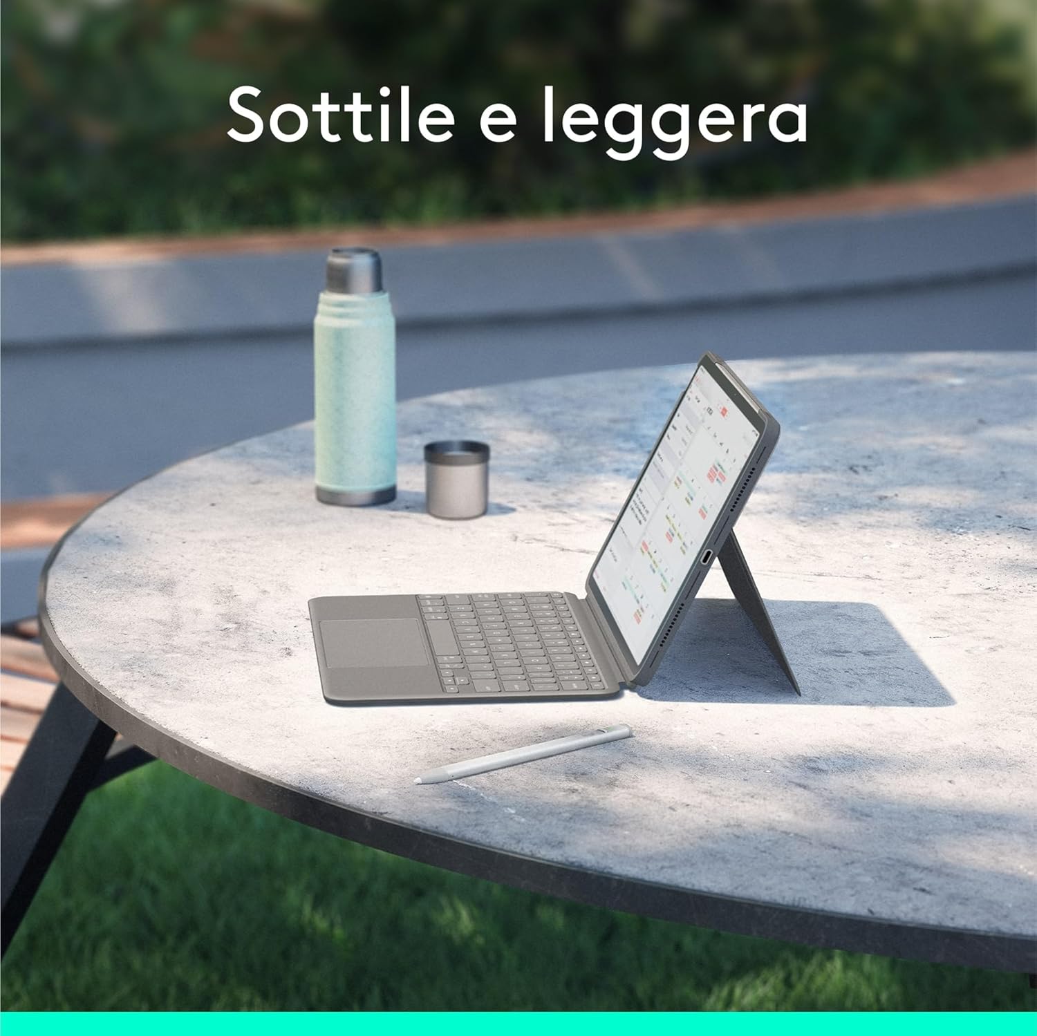 Logitech Combo Touch per iPad Air da 11 pollici (M2), iPad Air (4ª e 5ª generazione - 2020, 2022)(2024) Custodia con tastiera - Tastiera retroilluminata staccabile con supporto, ITA QWERTY - Grigio