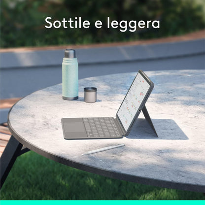 Logitech Combo Touch per iPad Air da 11 pollici (M2), iPad Air (4ª e 5ª generazione - 2020, 2022)(2024) Custodia con tastiera - Tastiera retroilluminata staccabile con supporto, ITA QWERTY - Grigio