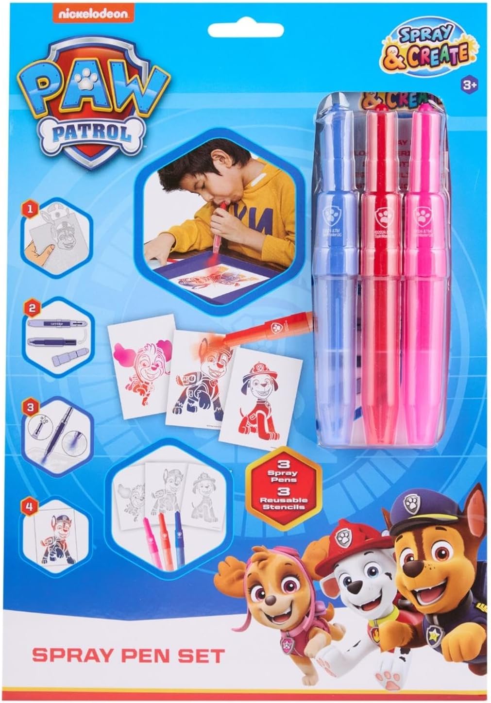 Paw Patrol – Set di matite spray A4 Enveloppe – Matite per bambini – Set da colorare con matite colorate e pagine da colorare (PW23363