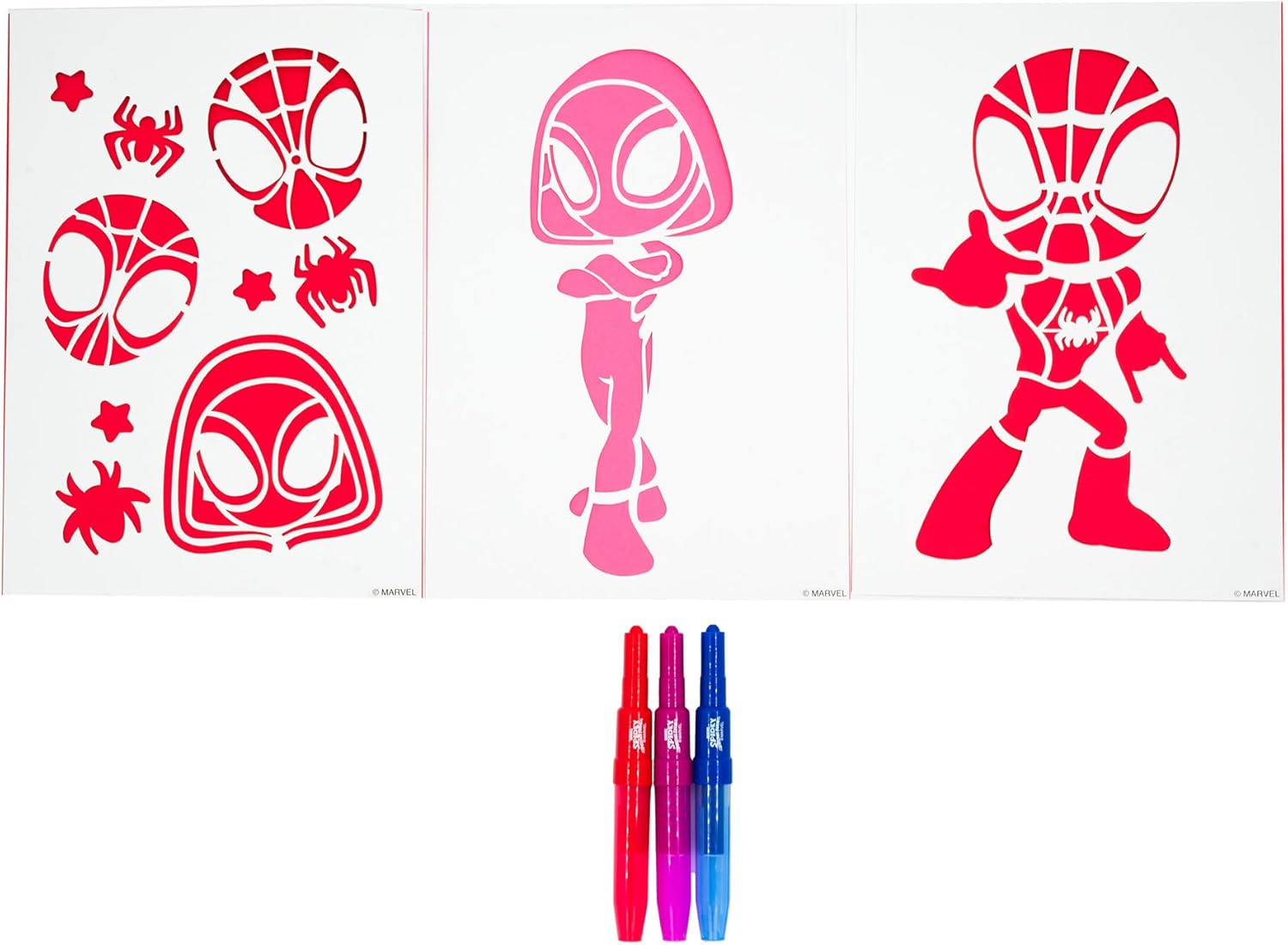 Disney - Spidey e i suoi super amici - Set di penne spray A4 Enveloppe - Matite da colorare per bambini - Set da colorare con matite colorate e pagine da colorare (SP23363