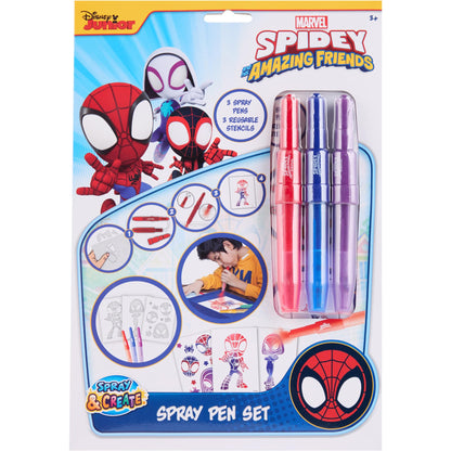 Disney - Spidey e i suoi super amici - Set di penne spray A4 Enveloppe - Matite da colorare per bambini - Set da colorare con matite colorate e pagine da colorare (SP23363