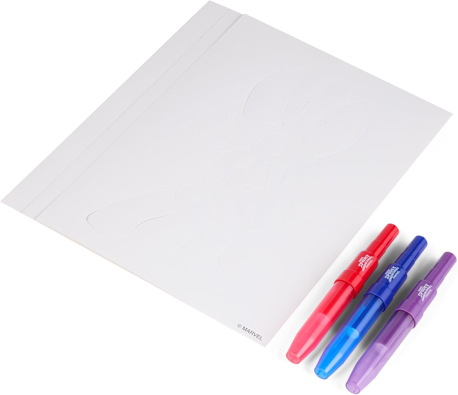 Disney - Spidey e i suoi super amici - Set di penne spray A4 Enveloppe - Matite da colorare per bambini - Set da colorare con matite colorate e pagine da colorare (SP23363