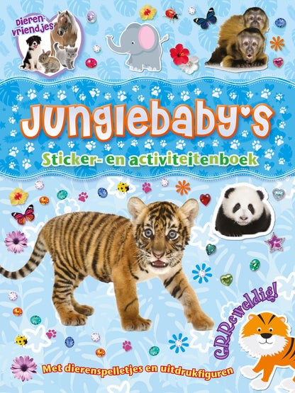 Rebo Publishers - Dierenvriendjes - Junglebaby\`s Sticker- en Activiteitenboek