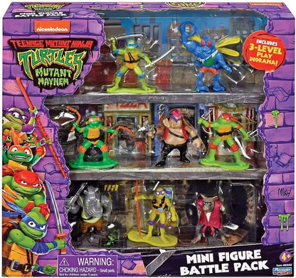 PlayMates Teenage Mutant Ninja Turtles: Mutant Mayhem Mini Figuur Battle Pack, Groen