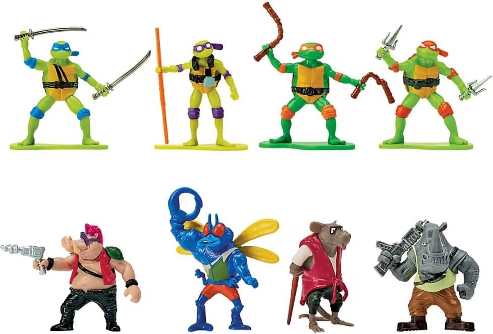 PlayMates Teenage Mutant Ninja Turtles: Mutant Mayhem Mini Figuur Battle Pack, Groen