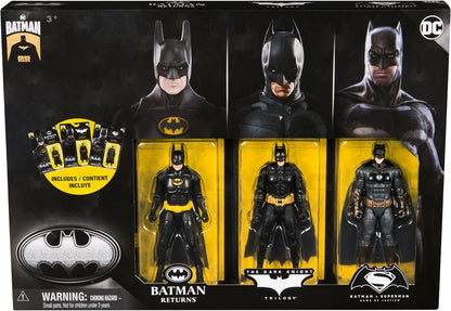 DC Batman 85th Anniversary - 3 Batman-actiefiguren van 10 cm - Batman Returns, The Dark Knight en Batman vs Superman - Limited Edition