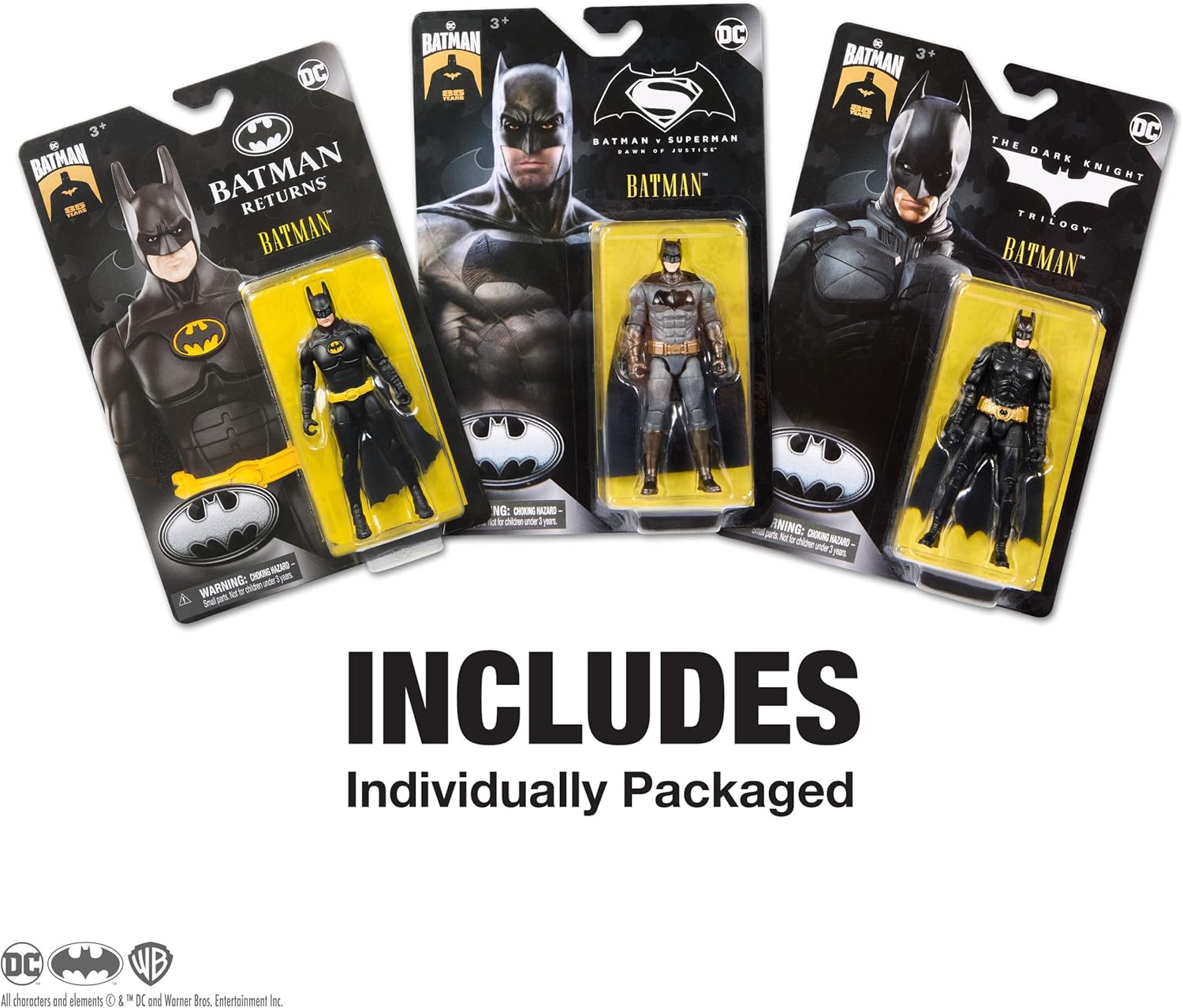 DC Batman 85th Anniversary - 3 Batman-actiefiguren van 10 cm - Batman Returns, The Dark Knight en Batman vs Superman - Limited Edition