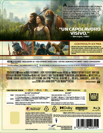 Il Regno Del Pianeta Delle Scimmie (The Kingdom of the Planet of the Apes) Limited Edition 4K Steelbook - Italian Import