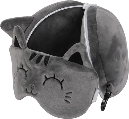 Itotal - Pillow With Sleep Mask - Grey Cat (Xl2529)