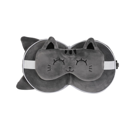 Itotal - Pillow With Sleep Mask - Grey Cat (Xl2529)