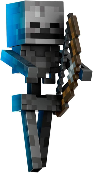 Mattel Minecraft Diamond Level Skeleton Action Figure with 6 Accessories, 5.5-in Collector Scale & Pixelated Design, HTM06 Toy, Multicolour