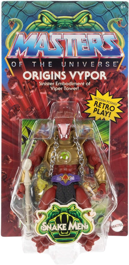 Masters of the Universe Origins Action Figure Vypor Collectible, 5.5 Inch MOTU Villain Snake Men Toy with 16 Posable Joints & Accessories, HYD42